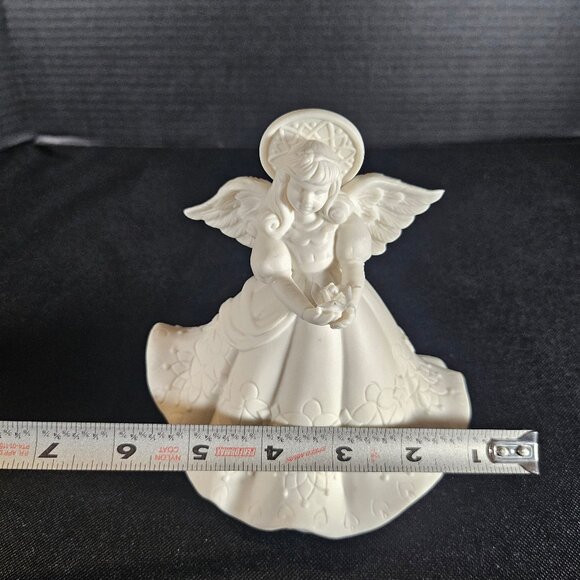 "Heaven's Treasures" White Porcelain Bisque Musical Angel Figurine by Roman Inc. - Picture 11 of 11
